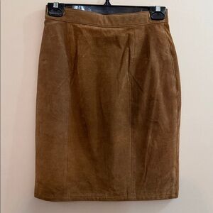 Vintage 90s Brown Suede Skirt- sz 7/8- EUC
